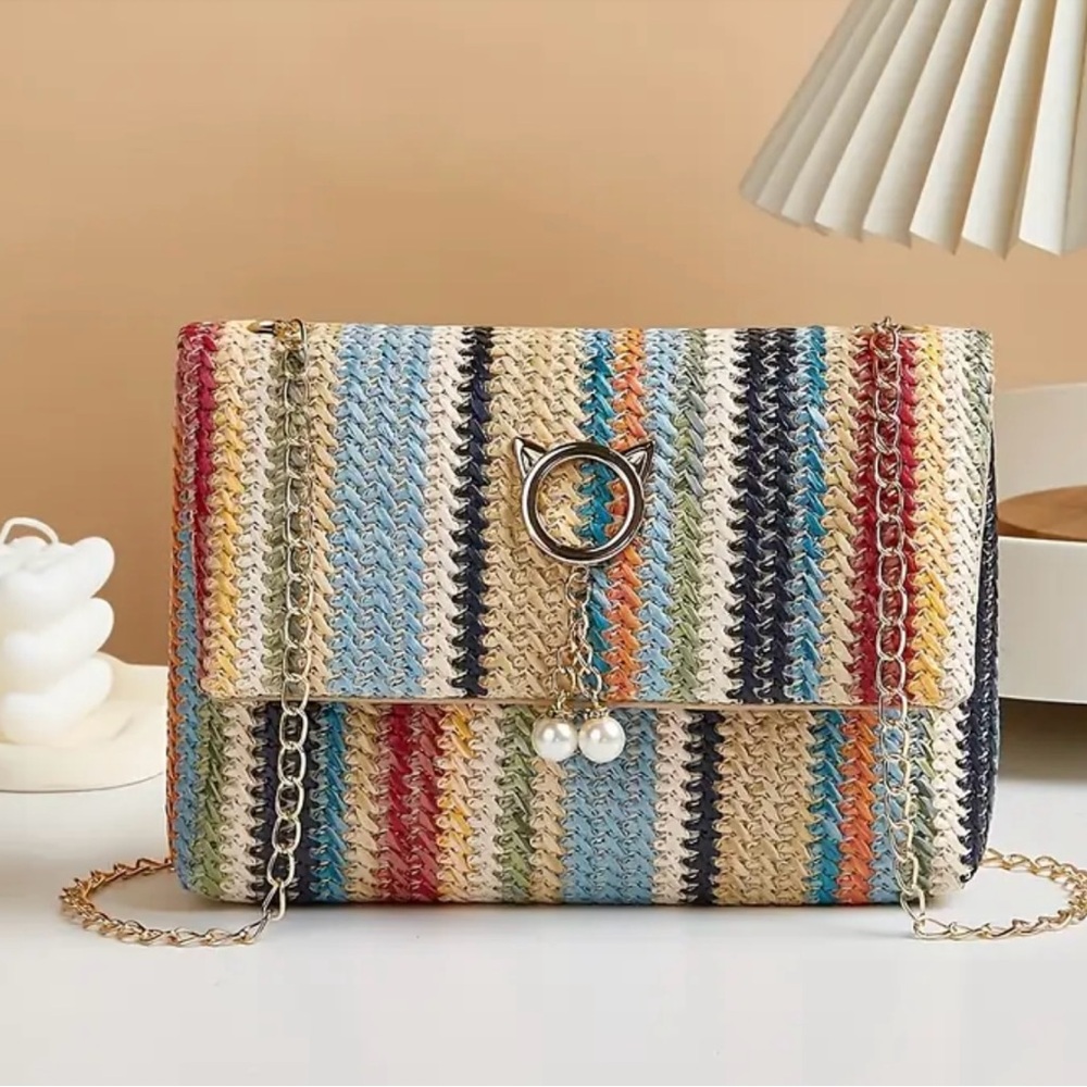 Multicolor Striped Crossbody Bag